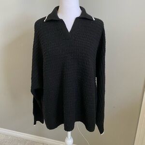 Joseph A Women’s XL Black V-Neck Sweater Classic Knit